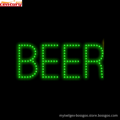 high bright china factory price BEER animated led sign